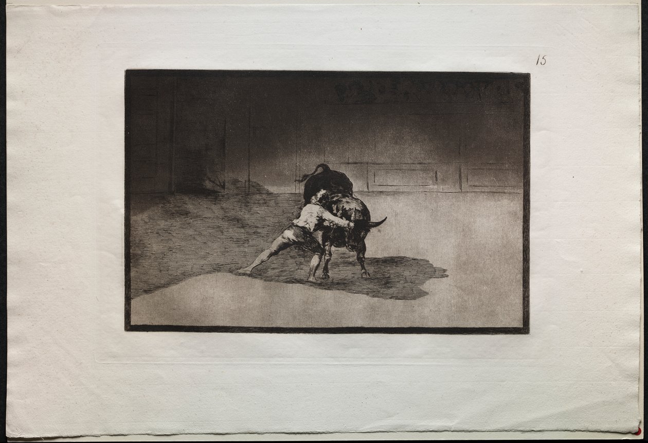 Bullfights: The Famous Martincho Places the Banderillas Playing the Bull with the Movement of His Body by Francisco de Goya