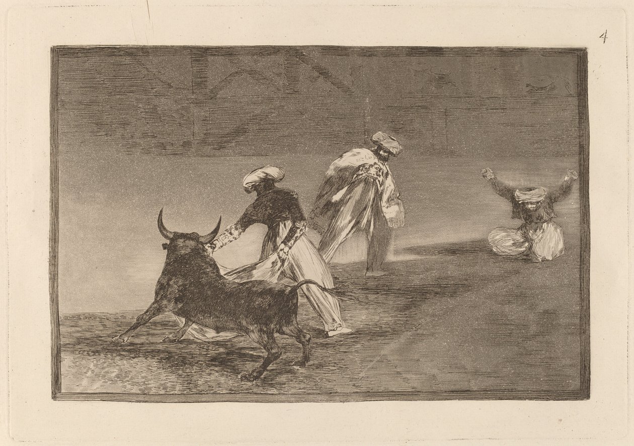They Play Another with the Cape in an Enclosure by Francisco de Goya