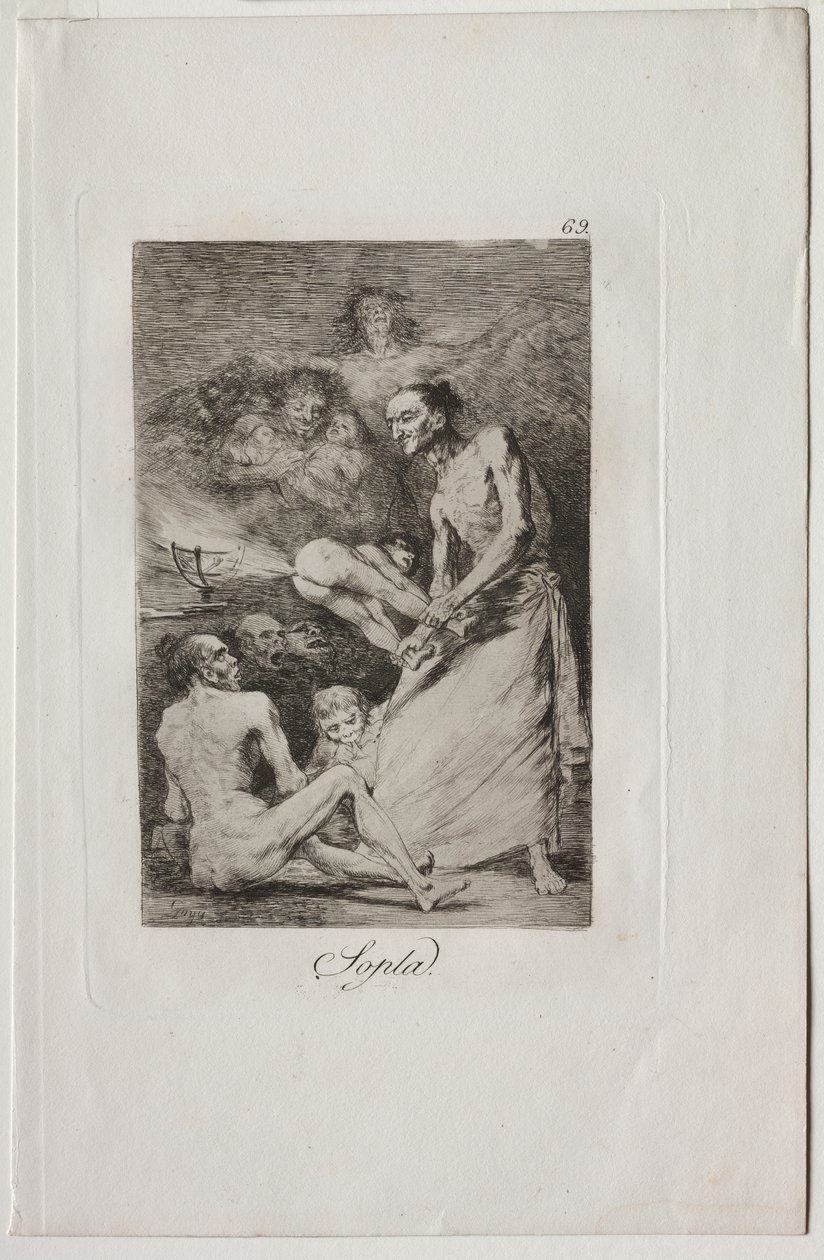 Caprichos: Blow! by Francisco de Goya