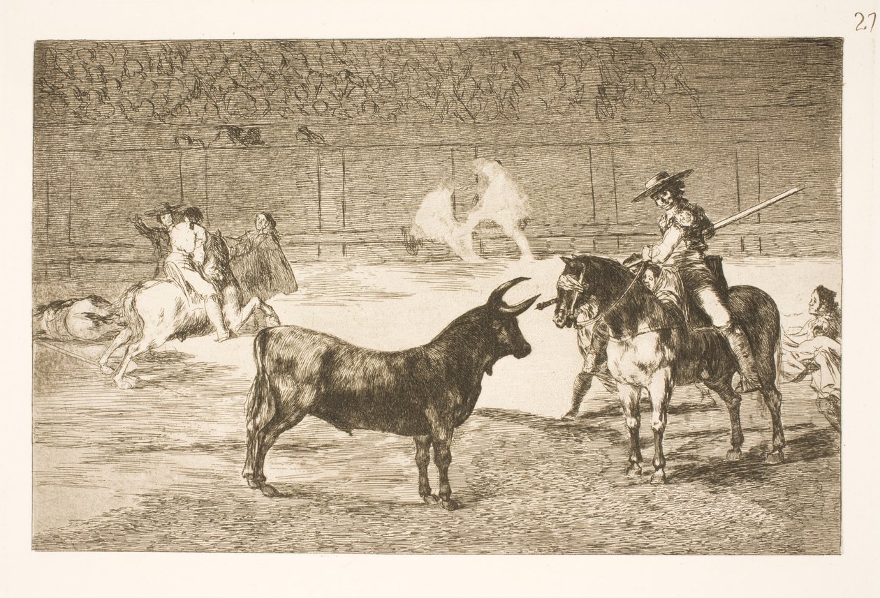 The Celebrated Picador, Fernando del Toro, Provokes the Angry Bull with His Lance by Francisco de Goya