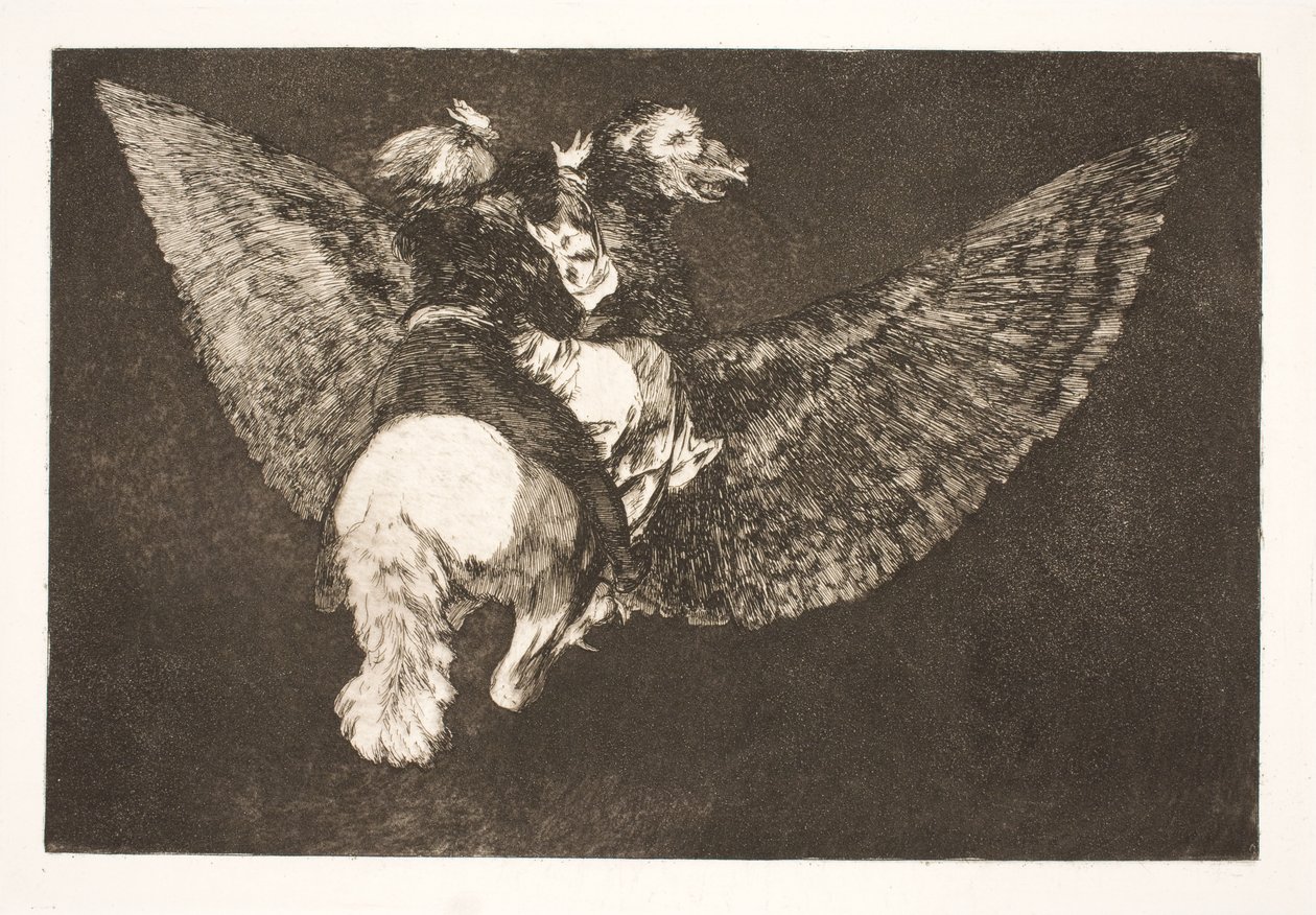 The Flying Fool (Renounce the Friend Who Hides You Under His Wings and Bites You with His Beak) by Francisco de Goya