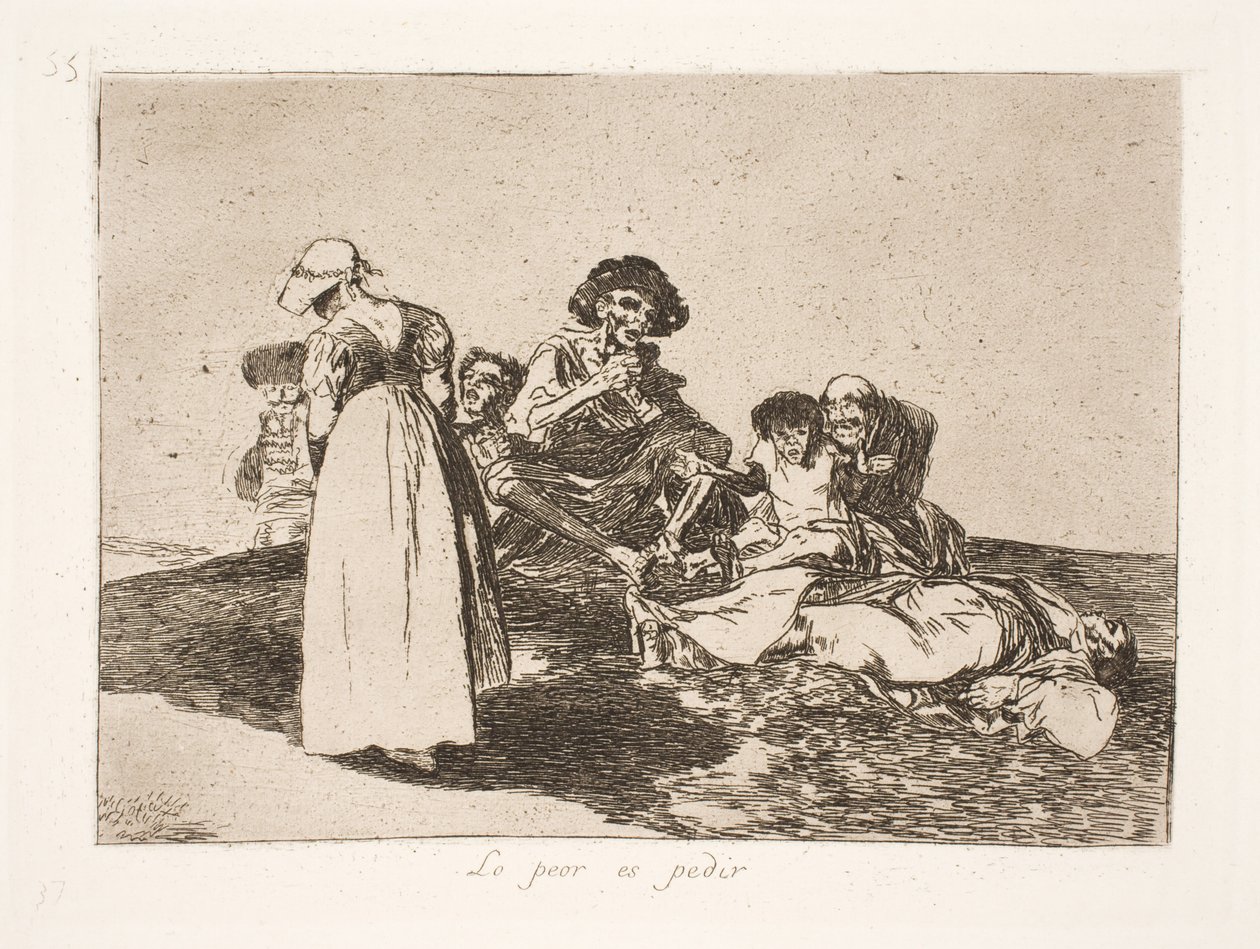 The Worst is, One Must Beg (55) by Francisco de Goya