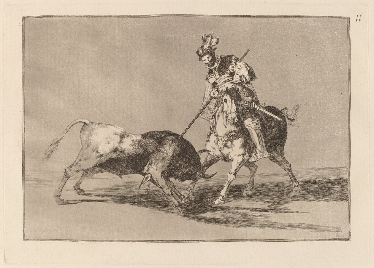 The Cid Campeador Spearing Another Bull by Francisco de Goya