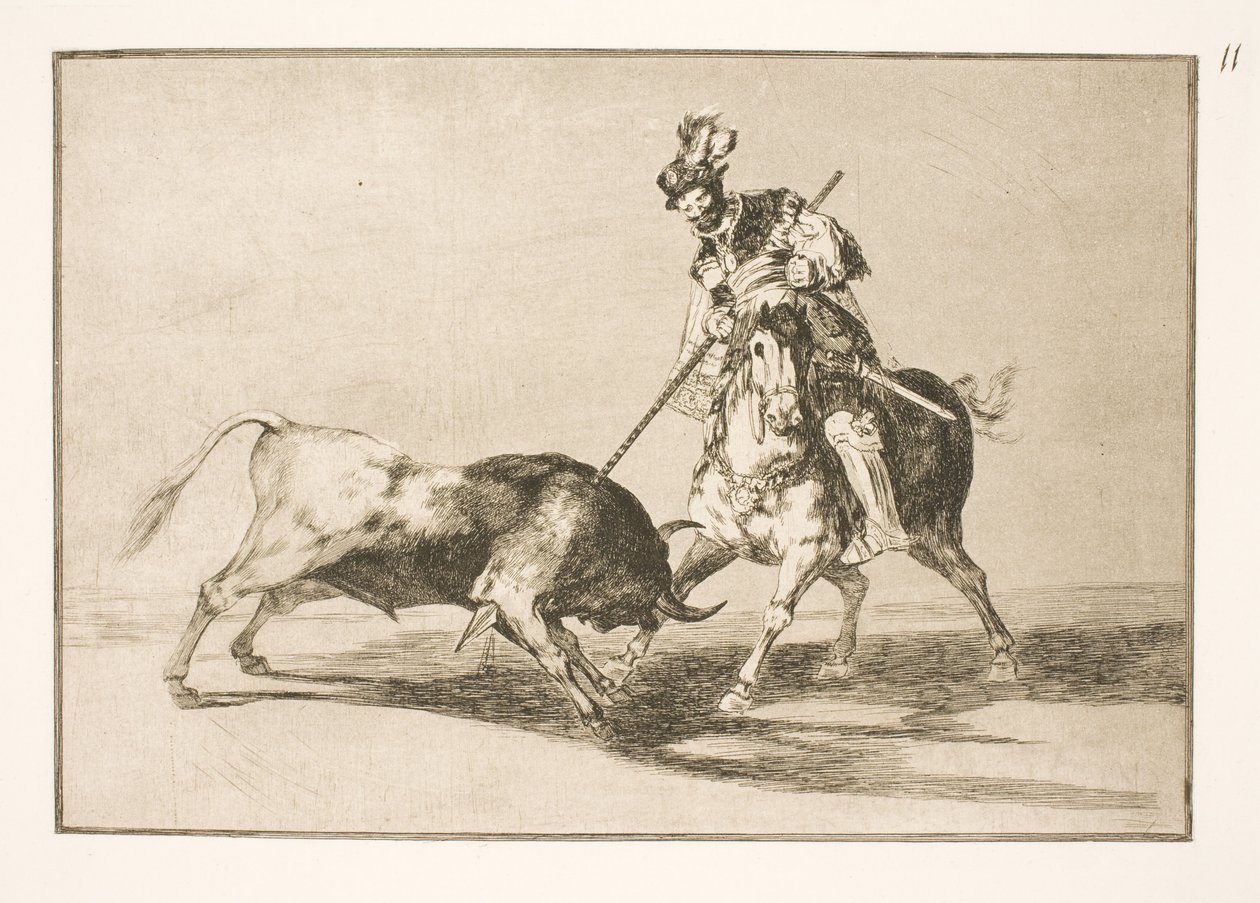 El Cid Campeador spears another bull by Francisco de Goya