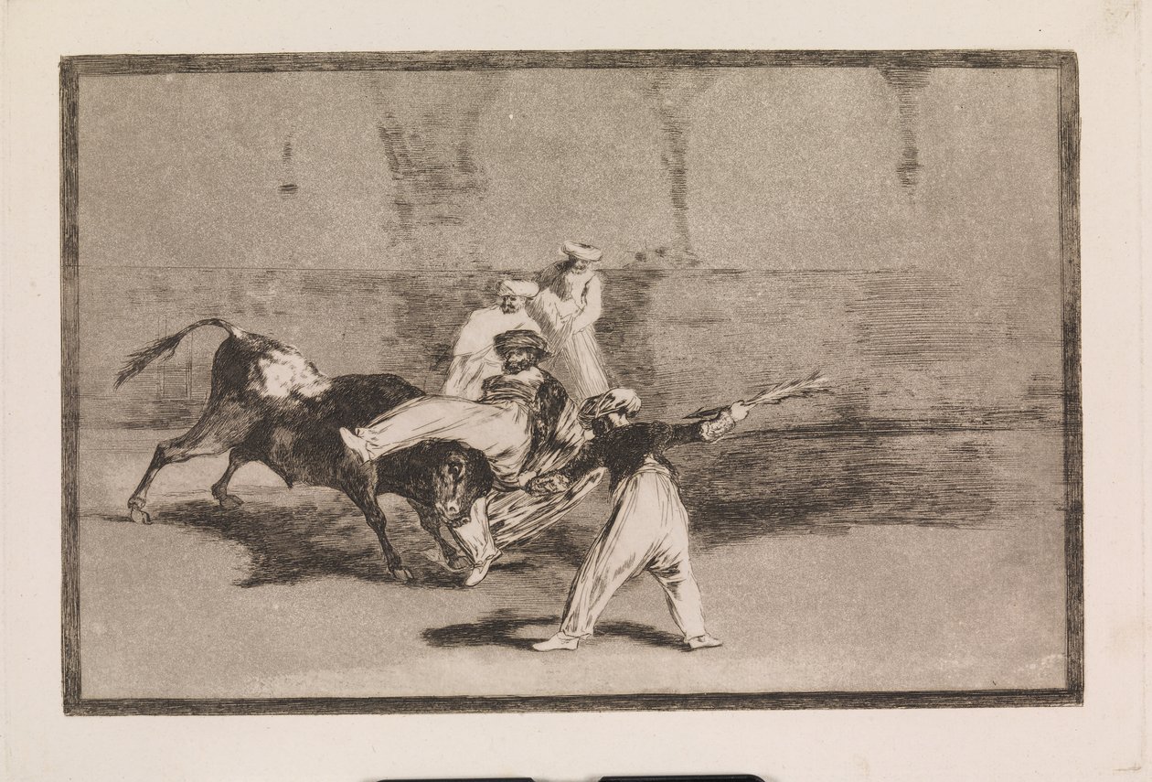 A Moor Captured by the Bull in the Arena by Francisco de Goya