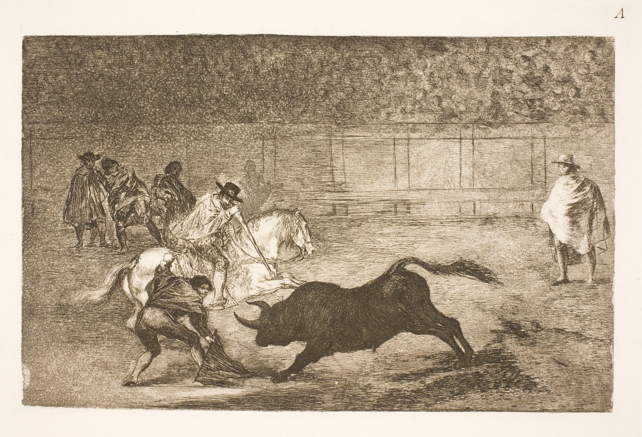 A Spanish Rider Breaking Short Spears with the Help of His Seconds by Francisco de Goya