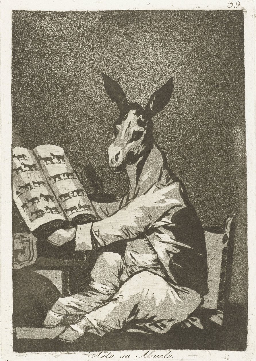 Just Like His Grandfather (Los Caprichos) by Francisco de Goya