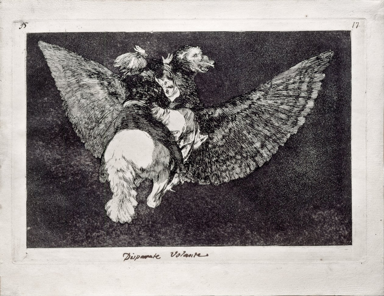 Flying Folly from the Series Los Disparates Follies by Francisco de Goya