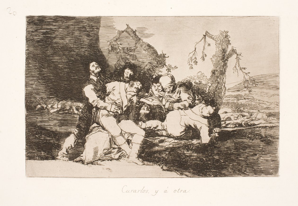 Bandages Him and Then to the Next (20) by Francisco de Goya