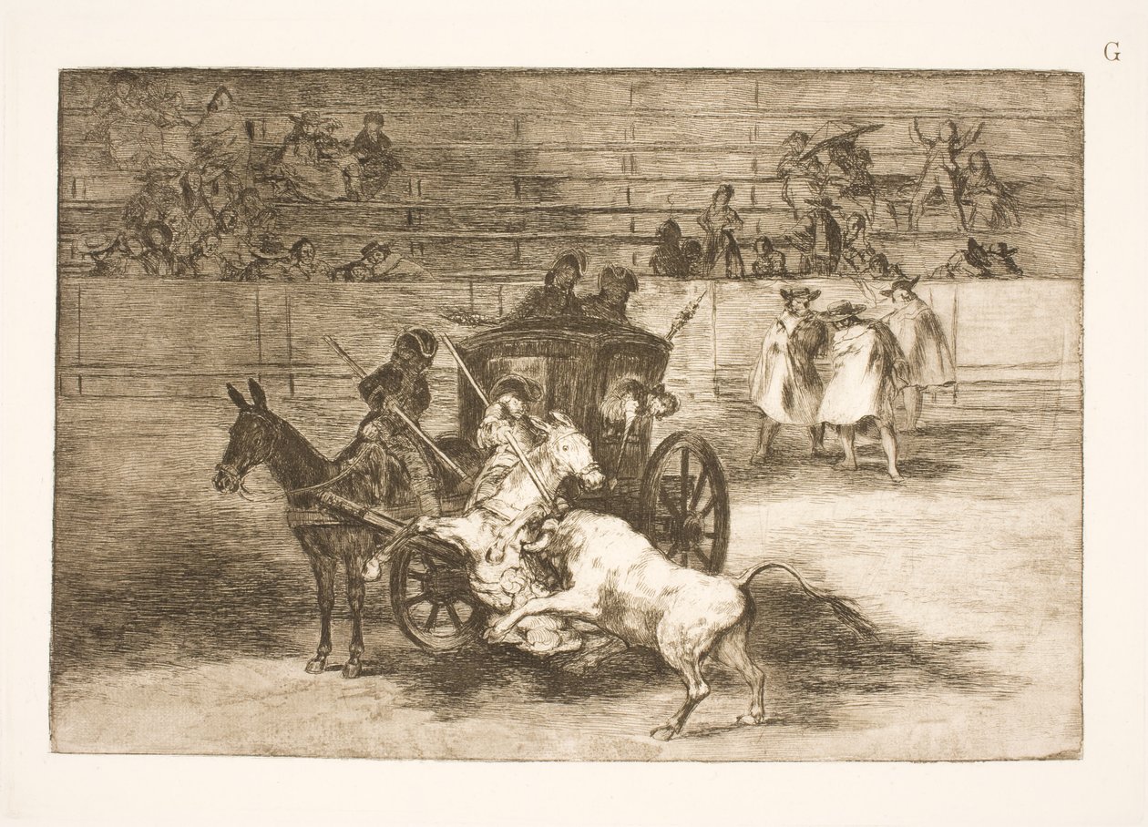 Fight from a Chariot Drawn by Two Donkeys by Francisco de Goya