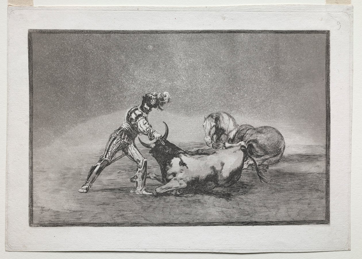 La Tauramaquia: A Spanish Knight Kills the Bull after Having Lost His Horse by Francisco de Goya