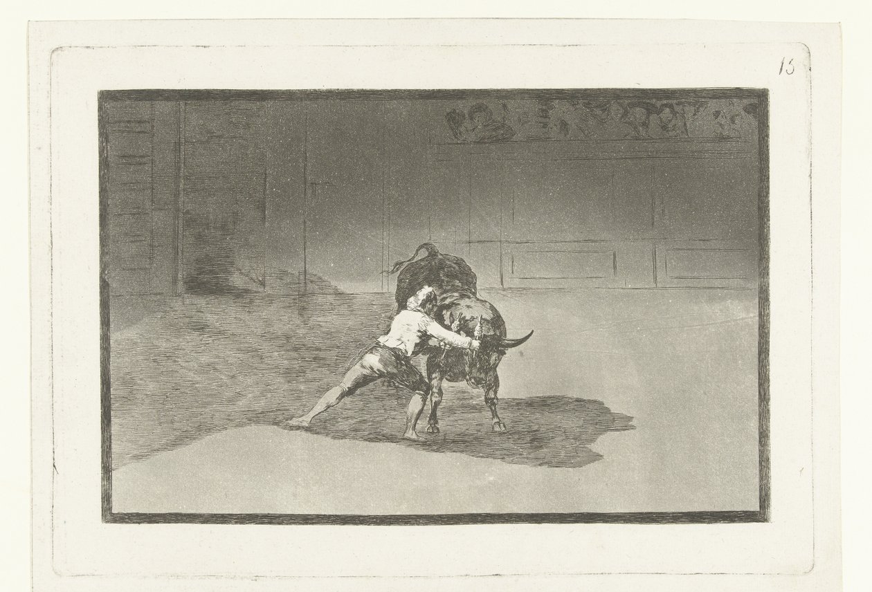 The Famous Martincho Placing Banderillas by Francisco de Goya