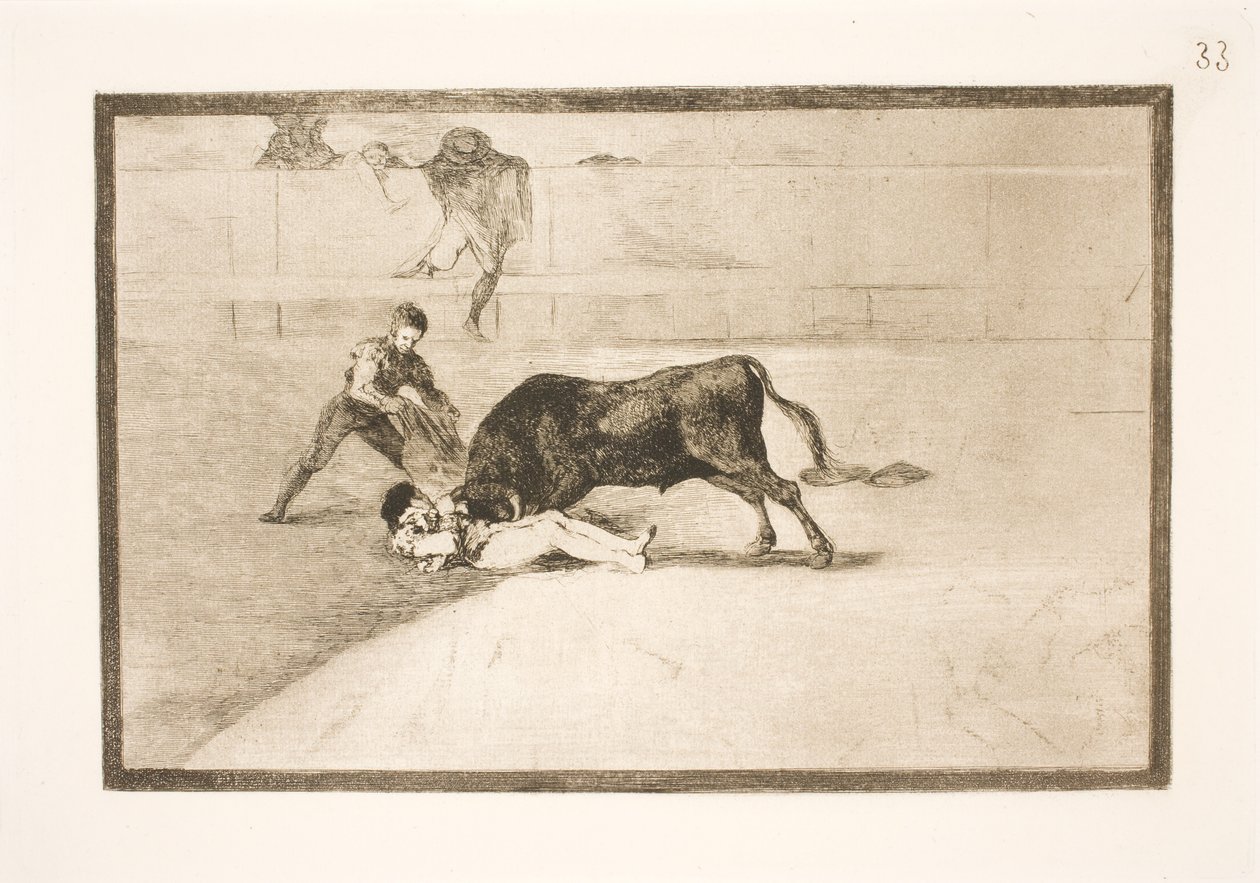 The Tragic Death of Pepe Illos in the Arena in Madrid by Francisco de Goya