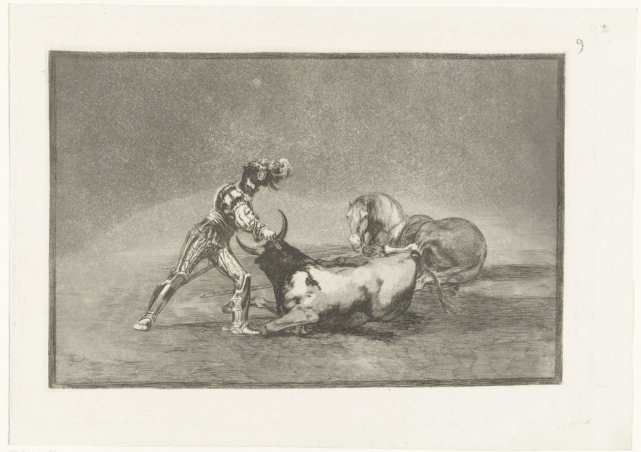 Spanish Knight Kills a Bull by Francisco de Goya