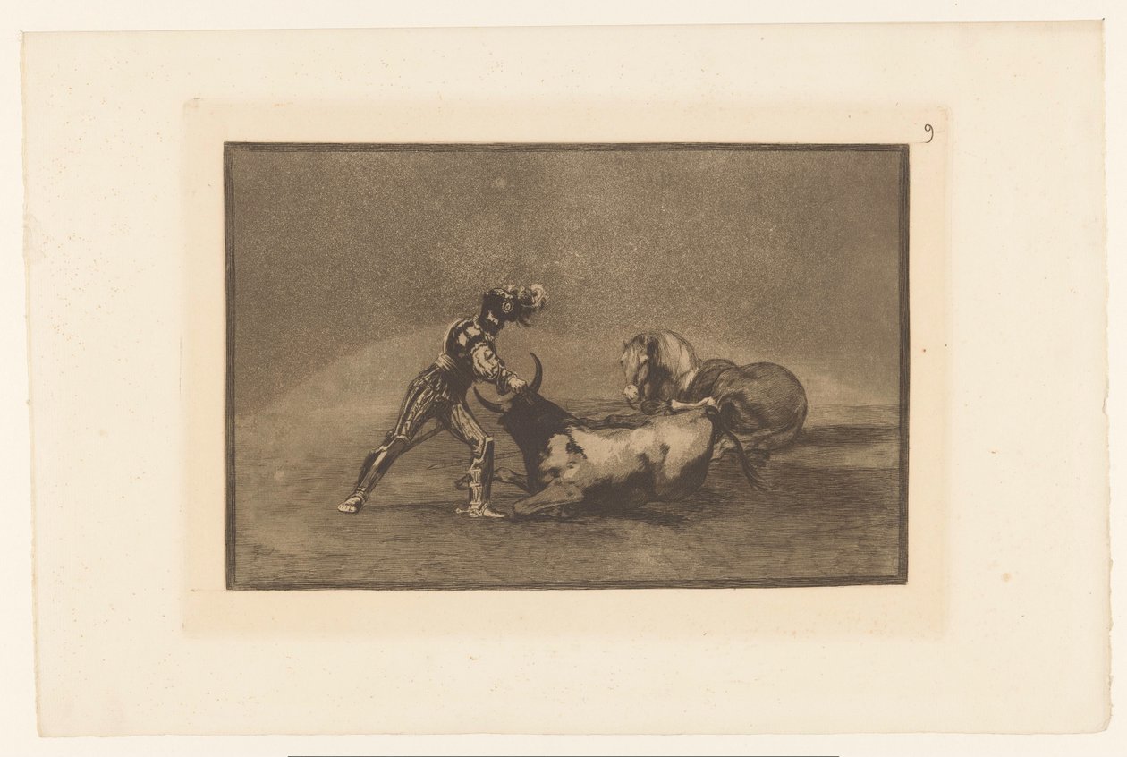 Spanish Knight Kills a Bull by Francisco de Goya