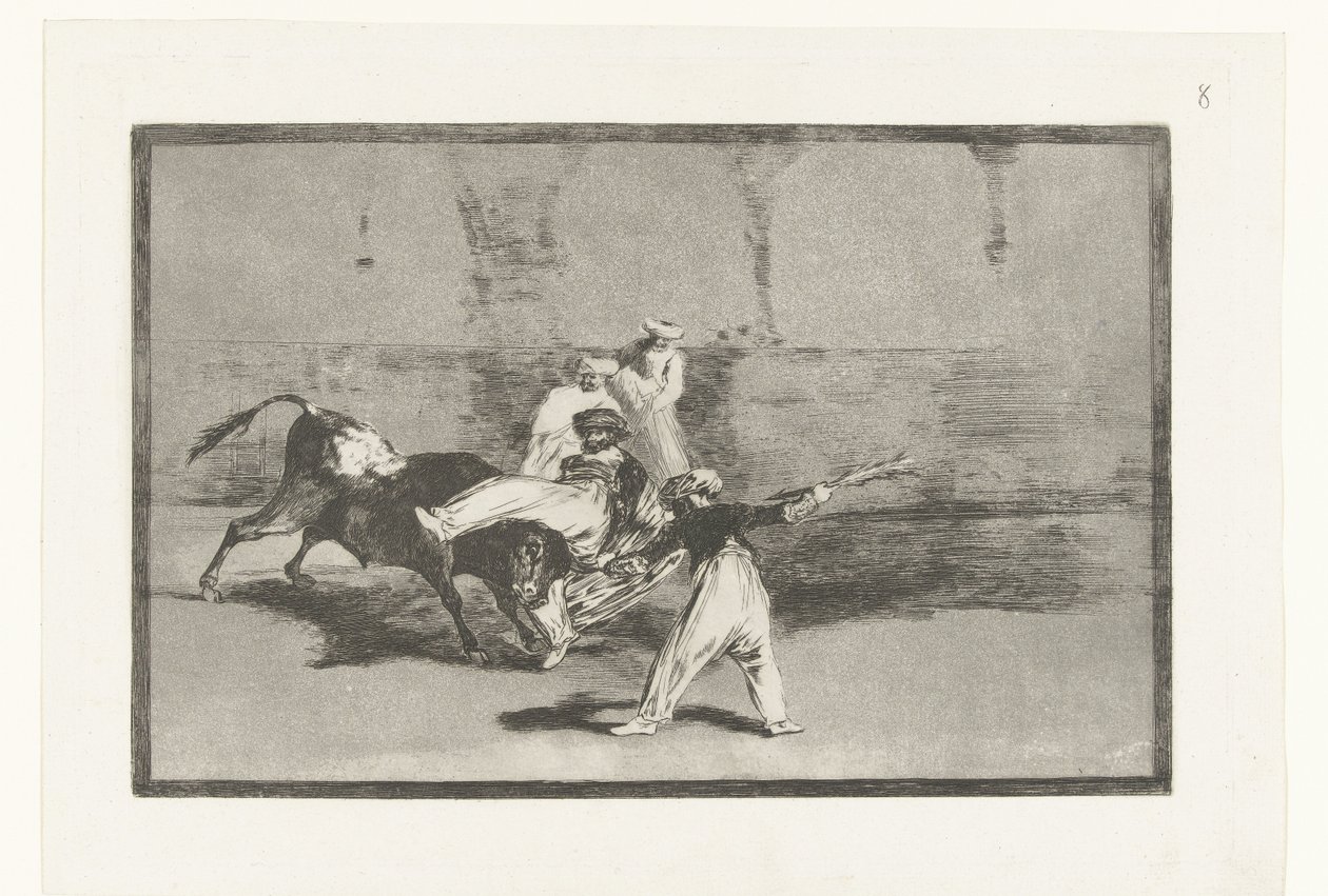 Bull Caught by Bullfighters by Francisco de Goya