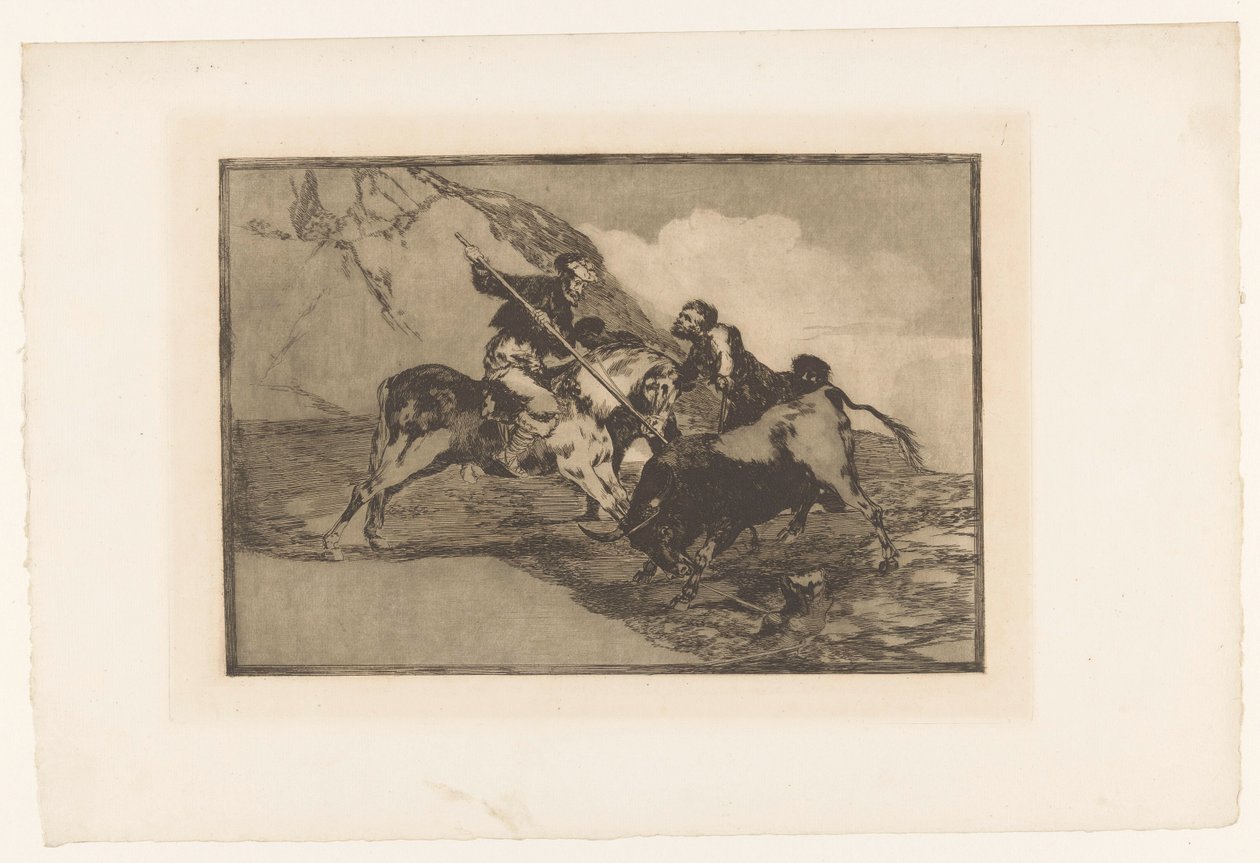 Bull Hunt on Horseback by Francisco de Goya