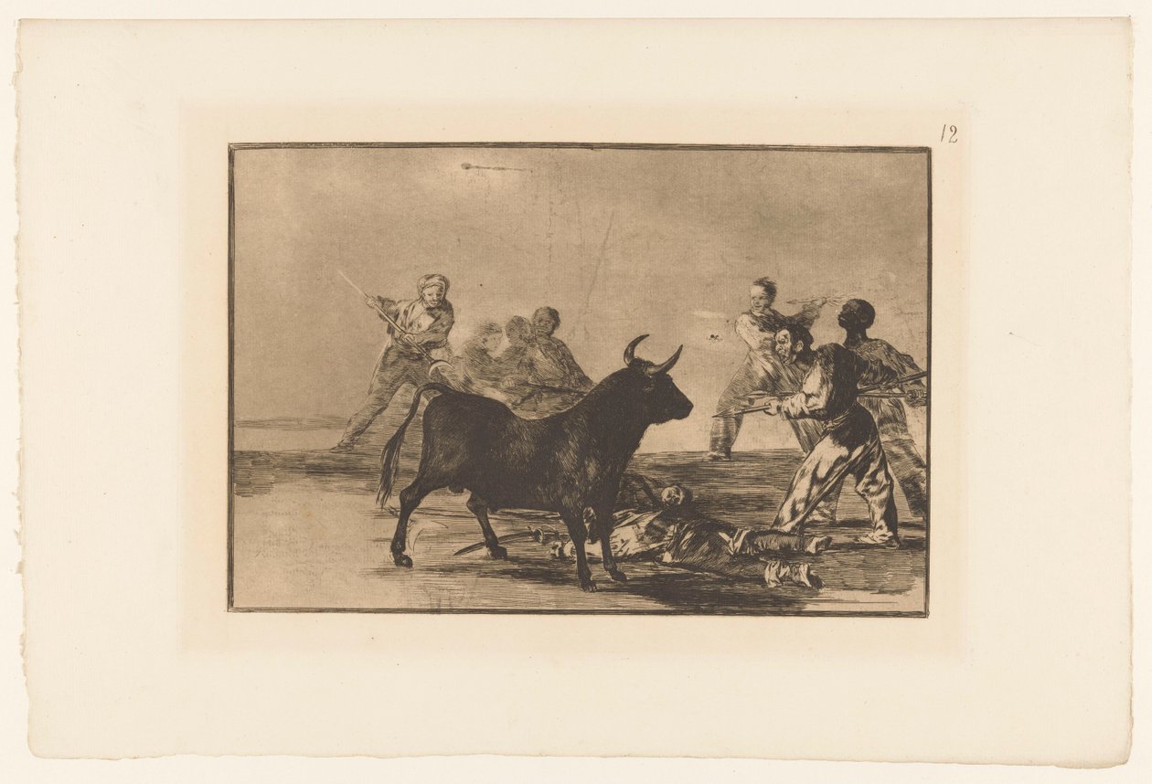 Bullfighters Around a Bull by Francisco de Goya