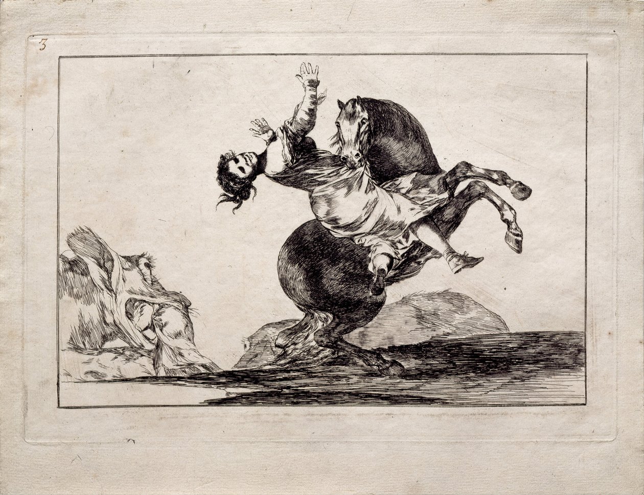 The Horse-Abductor from the series Los Disparates Follies, 1815-1819 by Francisco de Goya