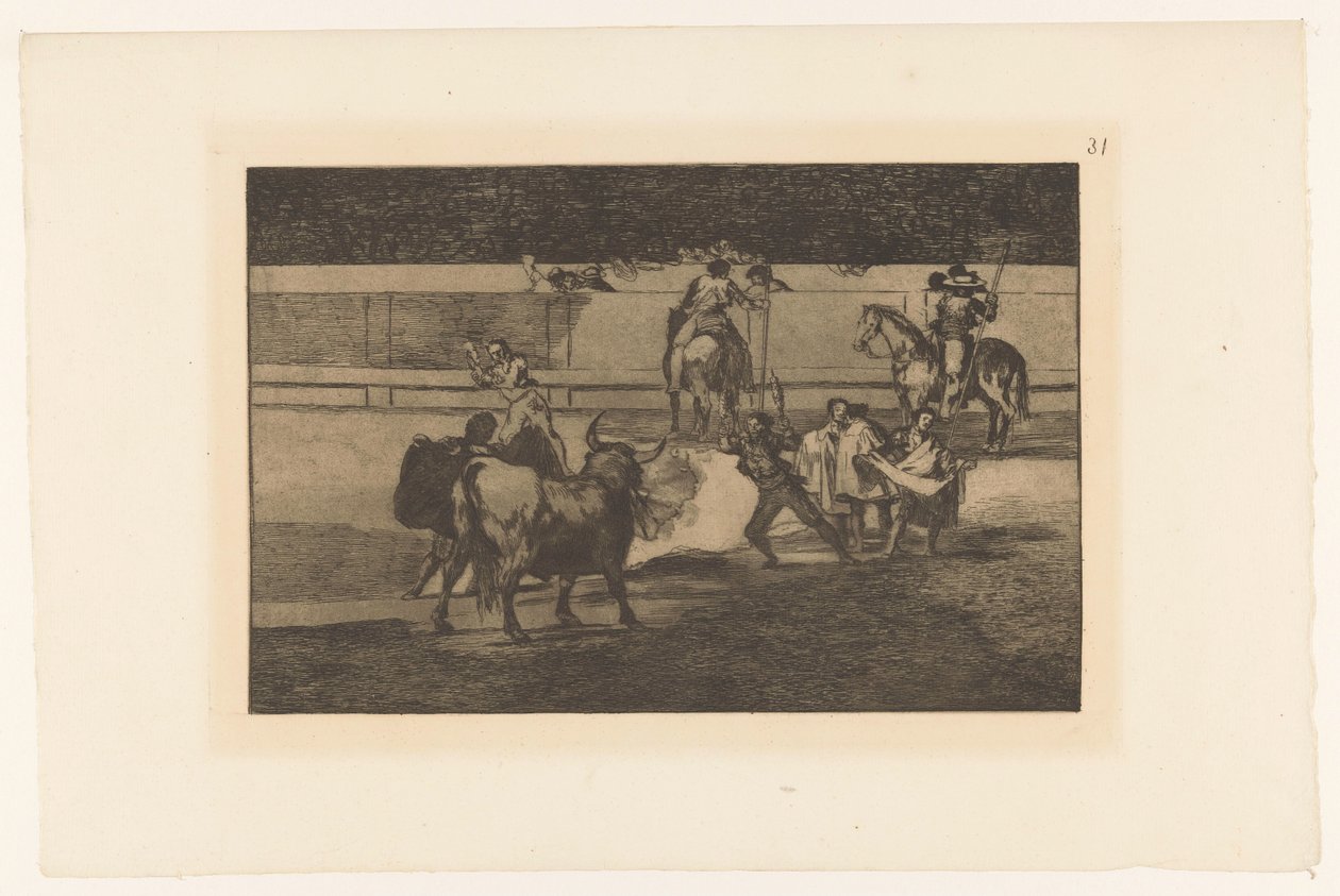 Torero with Flaming Banderillas (series title: La Tauromaquia) by Francisco de Goya