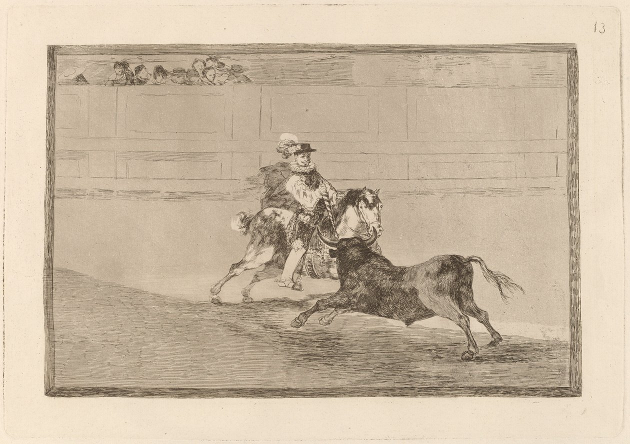 A Spanish Mounted Knight in the Ring Breaking Short Spears without the Help of Assistants by Francisco de Goya