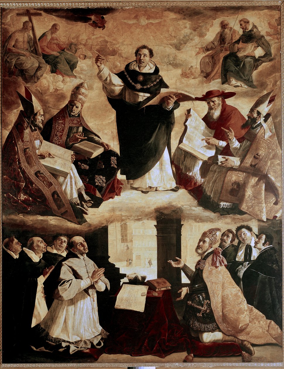 Paintings for the Mayor de Santo Tomas College in Seville: Apotheosis of St. Thomas of Aquinas or Apotheosis of St. Thomas Aquinas with the Doctors of the Church by Francisco de Zurbaran