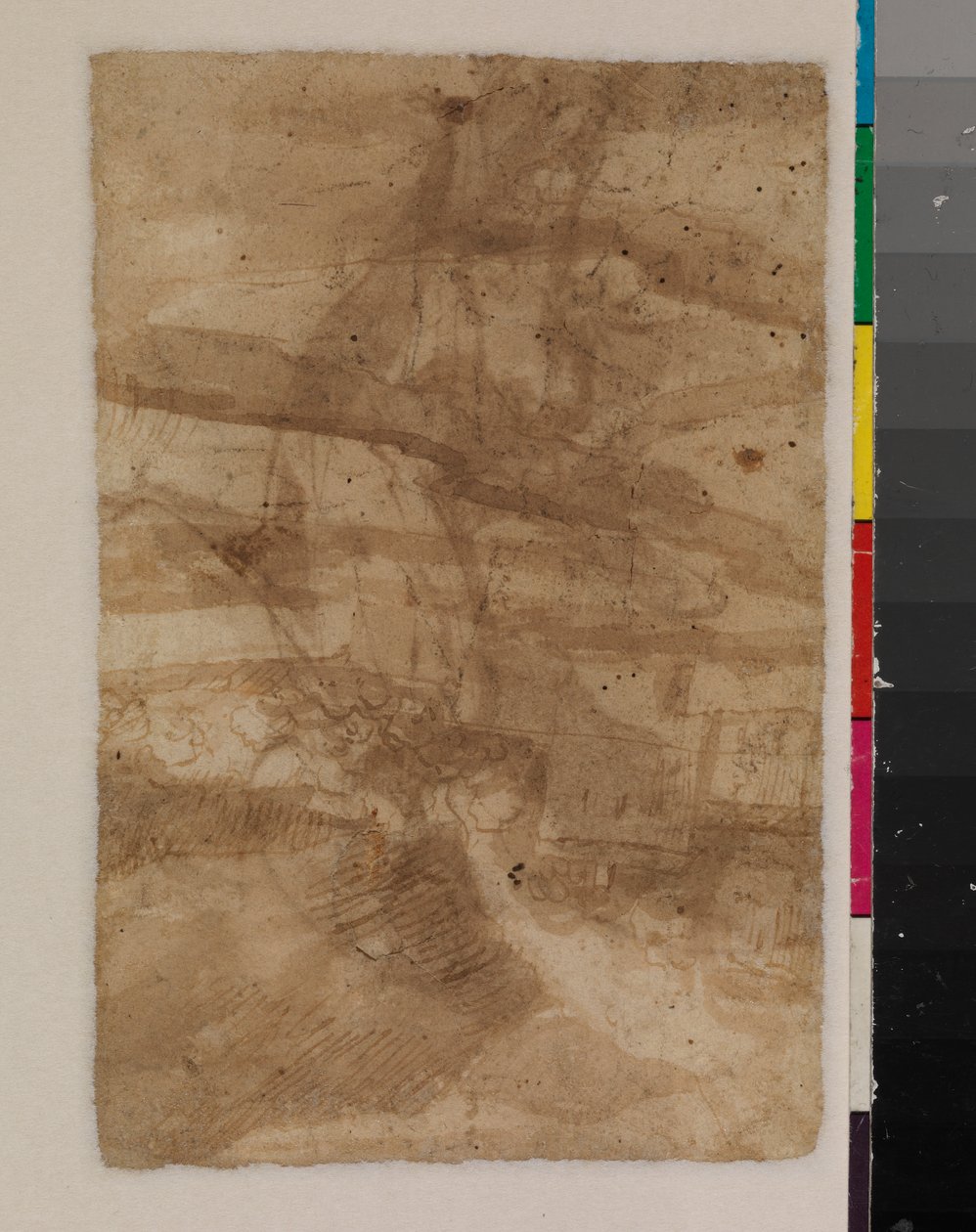 Fragment of a landscape, verso, 17th century by Francisco the Younger Herrera