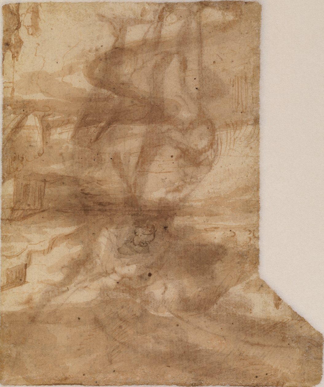 Fragment of a landscape, verso, 17th century by Francisco the Younger Herrera