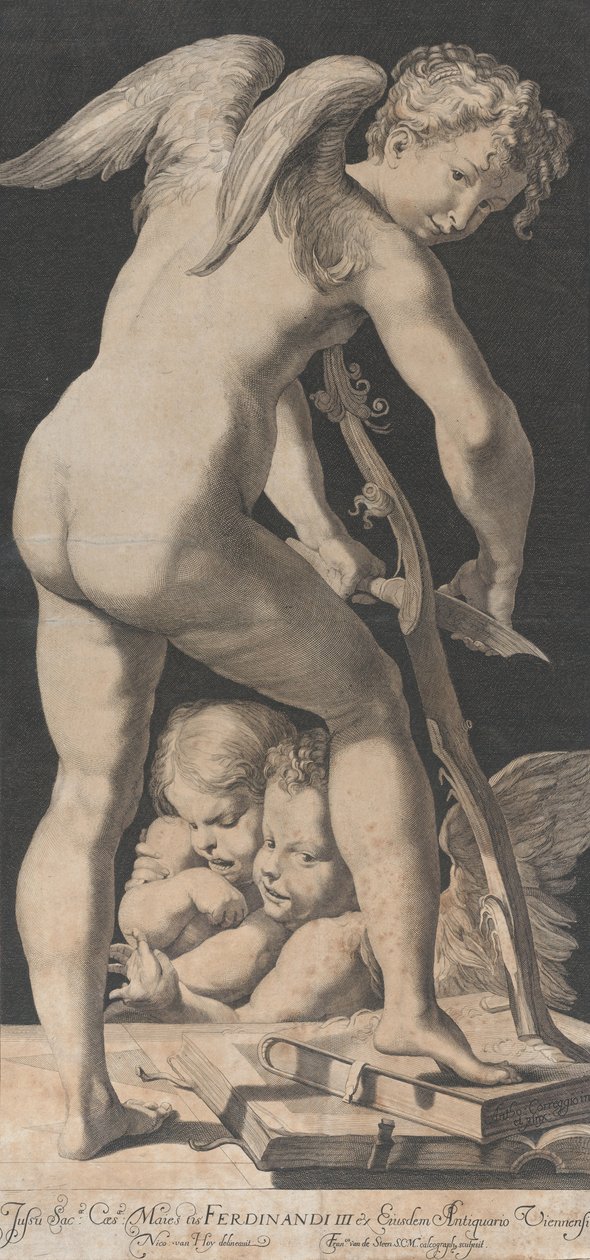 Cupid Sharpening His Bow by Franciscus van der Steen