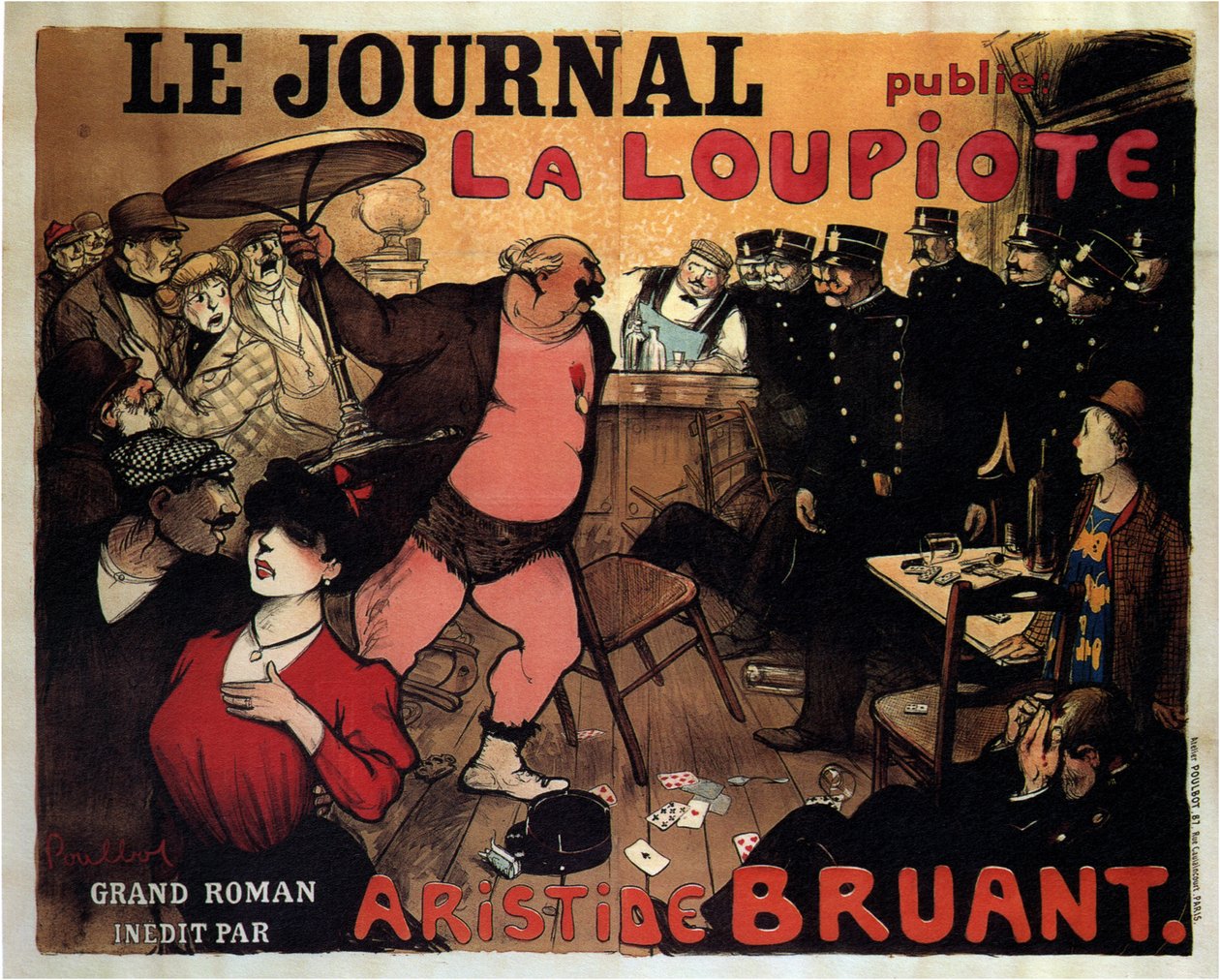 Le Journal Publie La Loupiote, Grand Roman by Aristide Bruant by Francisque Poulbot