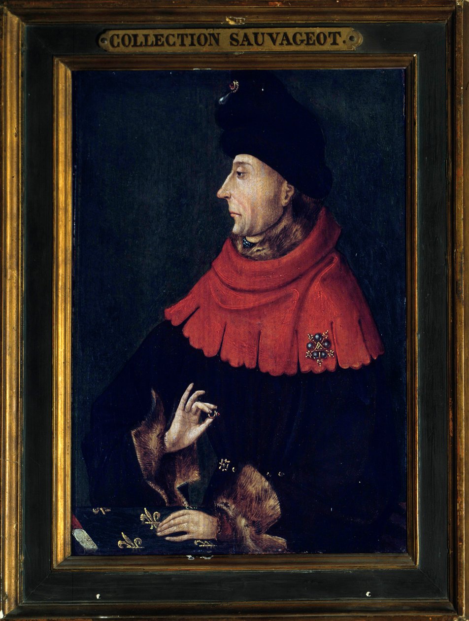 Portrait of Jean without fear, Duke of Burgundy (1371-1419). Painting of the Burgundy school. The beginning of the 15th century by Franco Burgundian