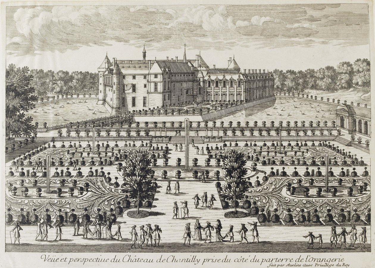 View of the Chateau de Chantilly from the Orangerie by Francois Antoine Aveline