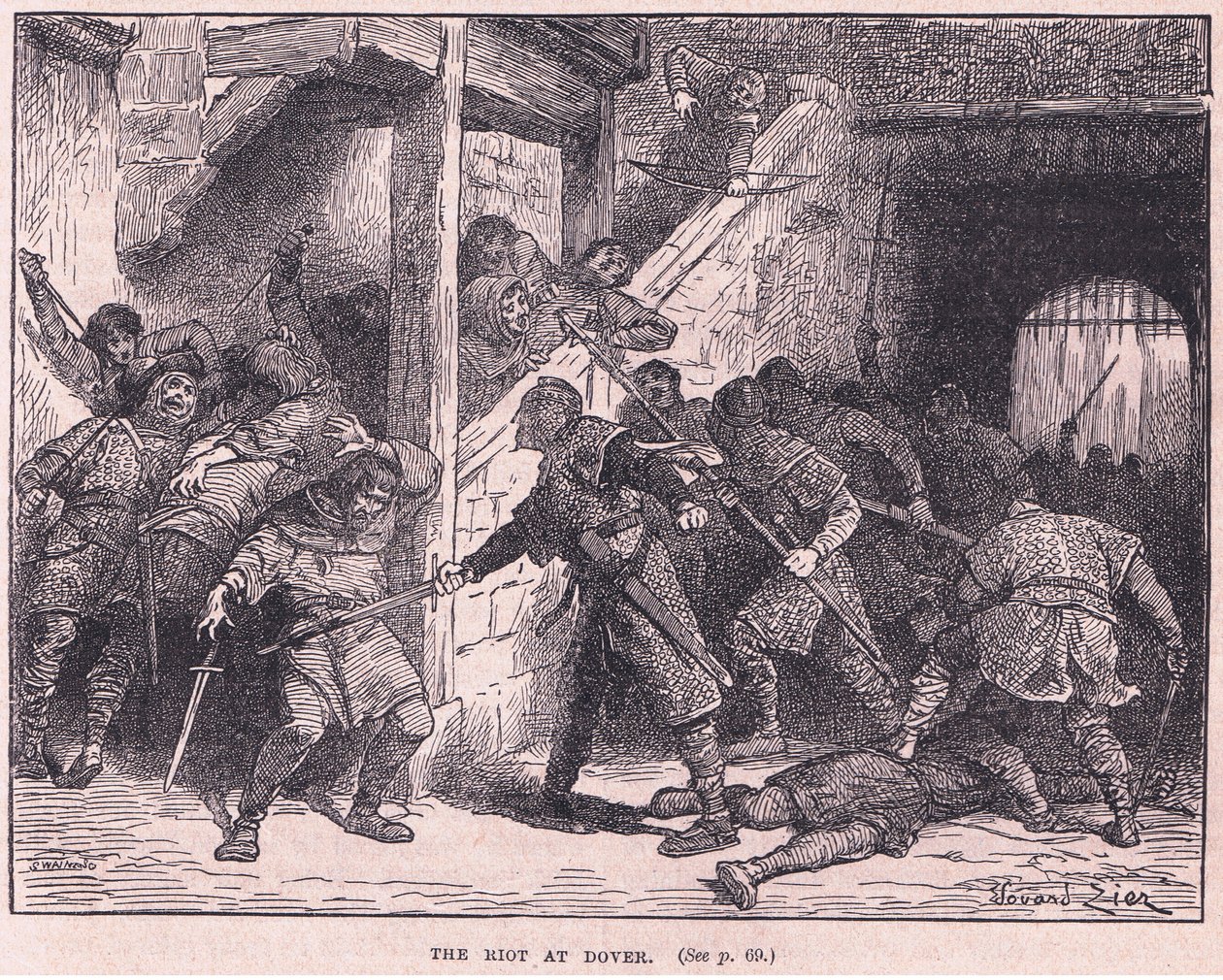 The Riot at Dover AD 1051 by Francois Edouard Zier