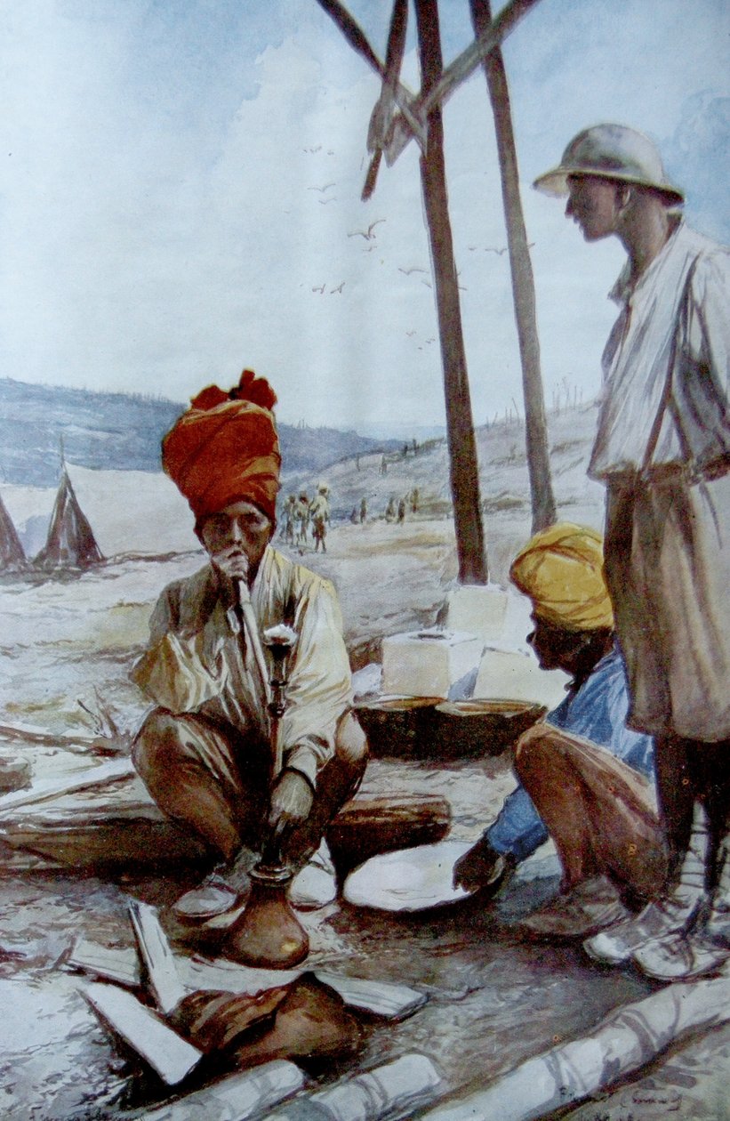 Indian Cavalrymen at Rest, 1917 by Francois Flameng