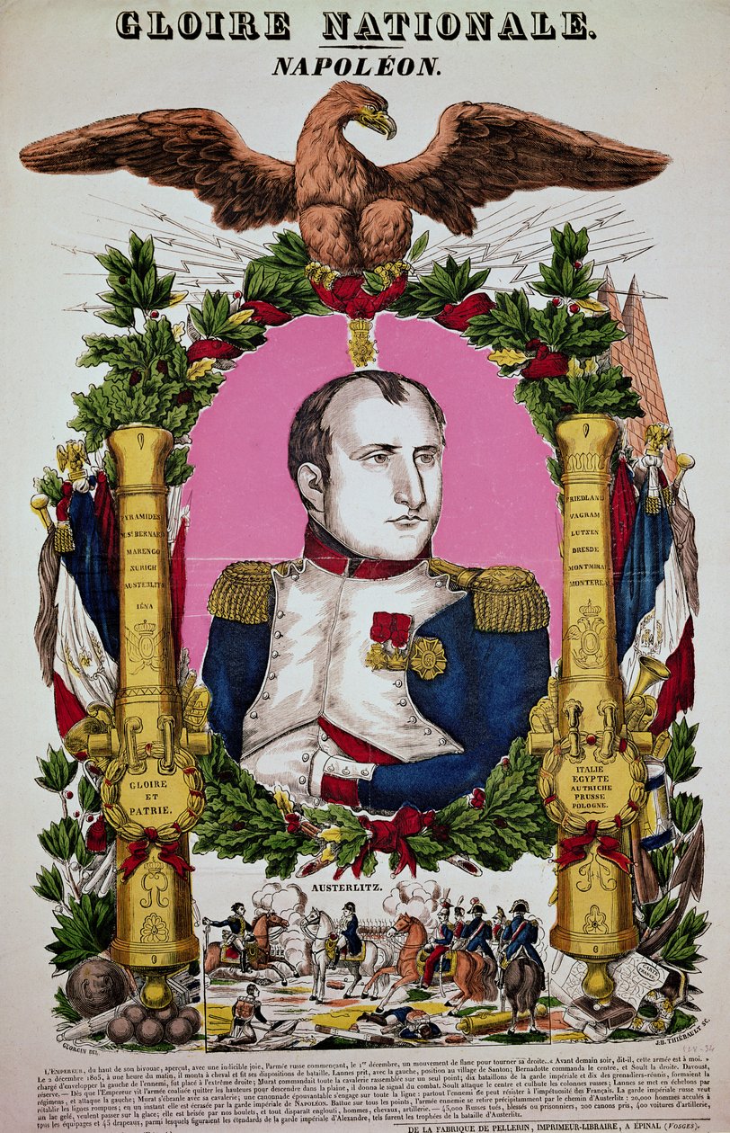 Portrait of Napoleon I in commemoration of the Battle of Austerlitz, 2nd December 1805, engraved by Jean-Baptiste Thiebault by Francois Georgin