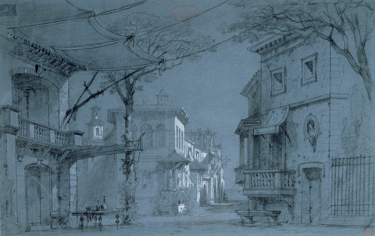 Design for the set of Les Caprices de Marianne by Alfred de Musset (1810-1857) by Francois J. and Rube, Auguste A. Nolau