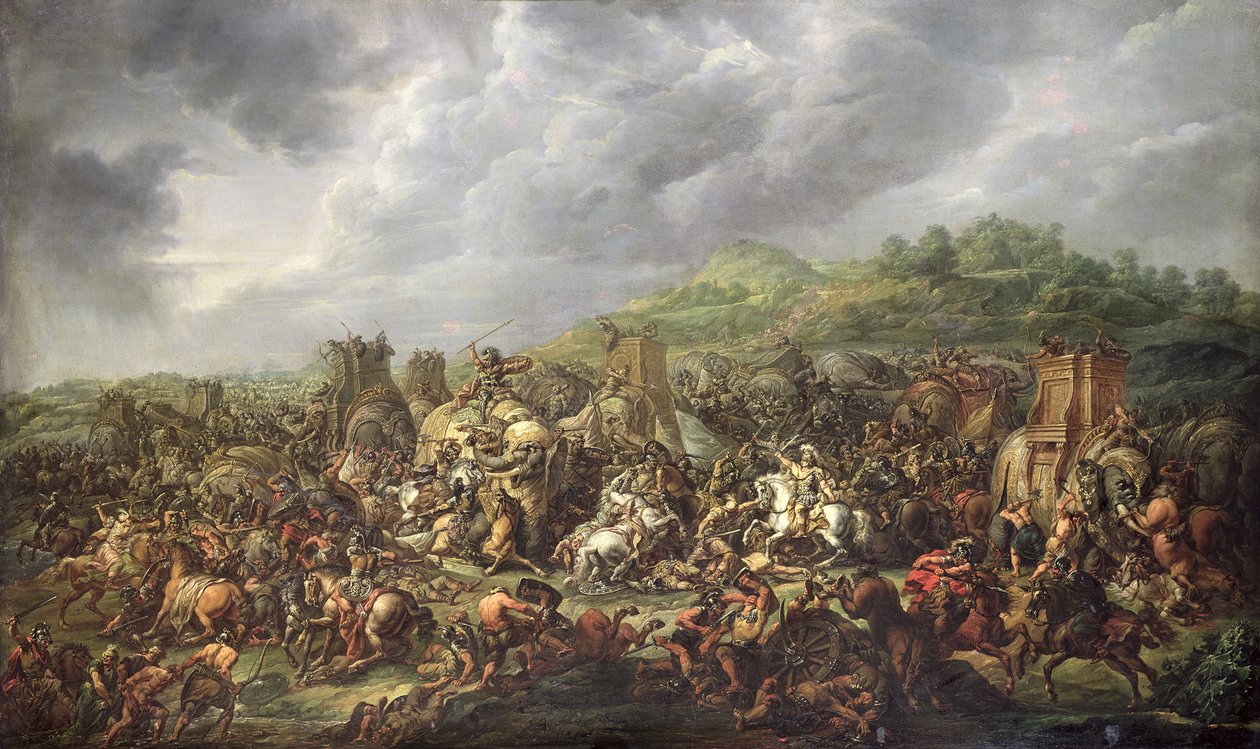The Defeat of Porus by Alexander the Great (356-323 BC) 327 BC by Francois Louis Joseph Watteau