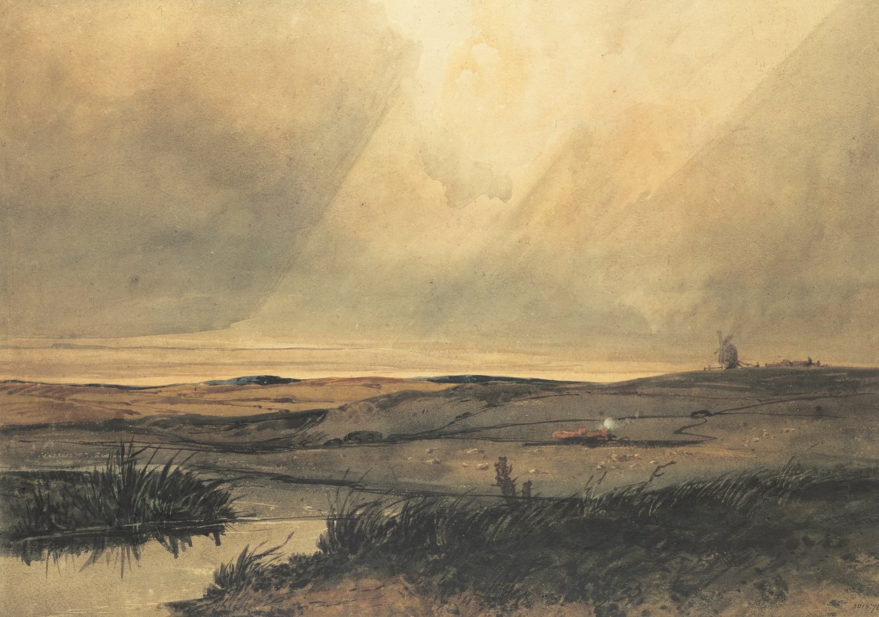 Moor with Windmill by Francois Louis Thomas Francia