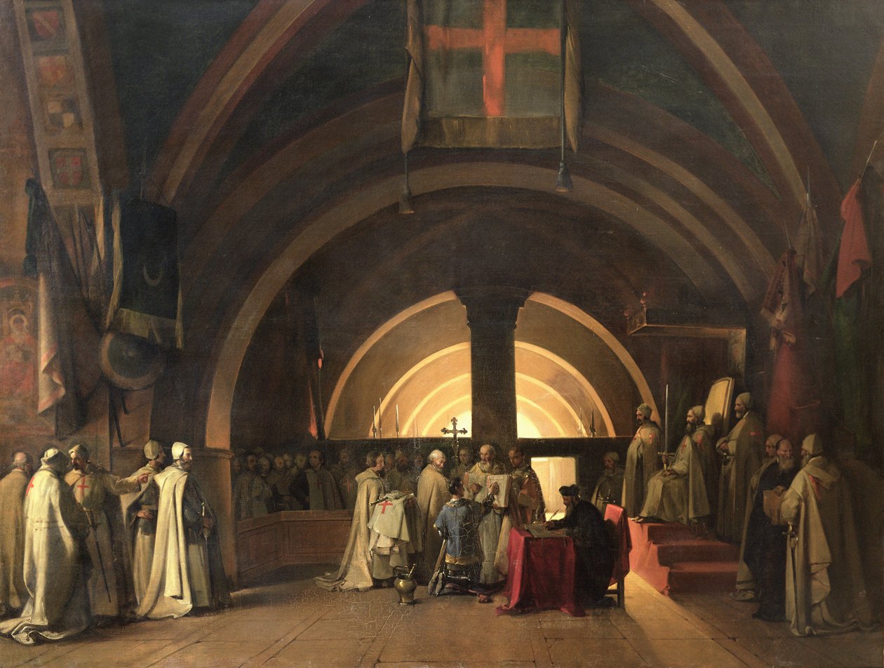 The Inauguration of Jacques de Molay into the Order of Knights Templar in 1295 by Francois Marius Granet