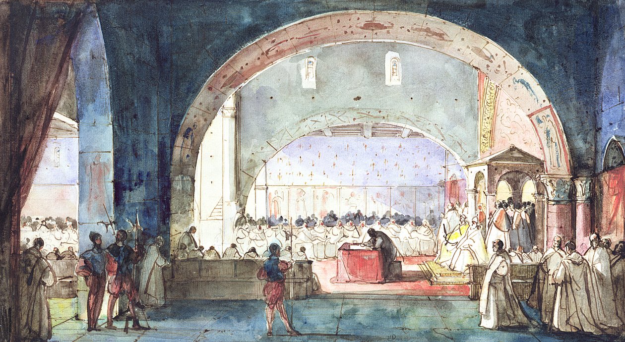 The meeting of the Chapter of the Order of the Temple held in Paris in 1147 by Francois Marius Granet