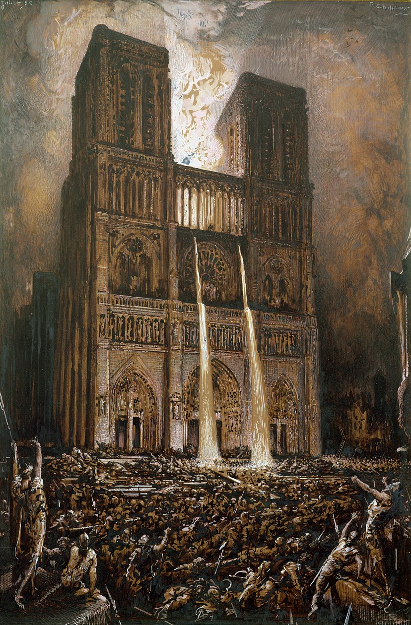 The Populace Besieging Notre-Dame by Francois Nicolas Chifflart