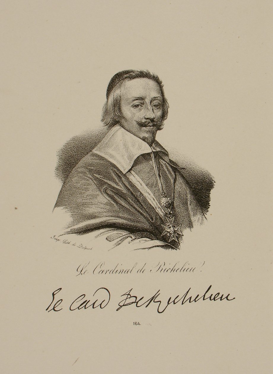 Portrait of Armand Jean du Plessis, Cardinal and Duke of Richelieu by Francois Seraphin Delpech