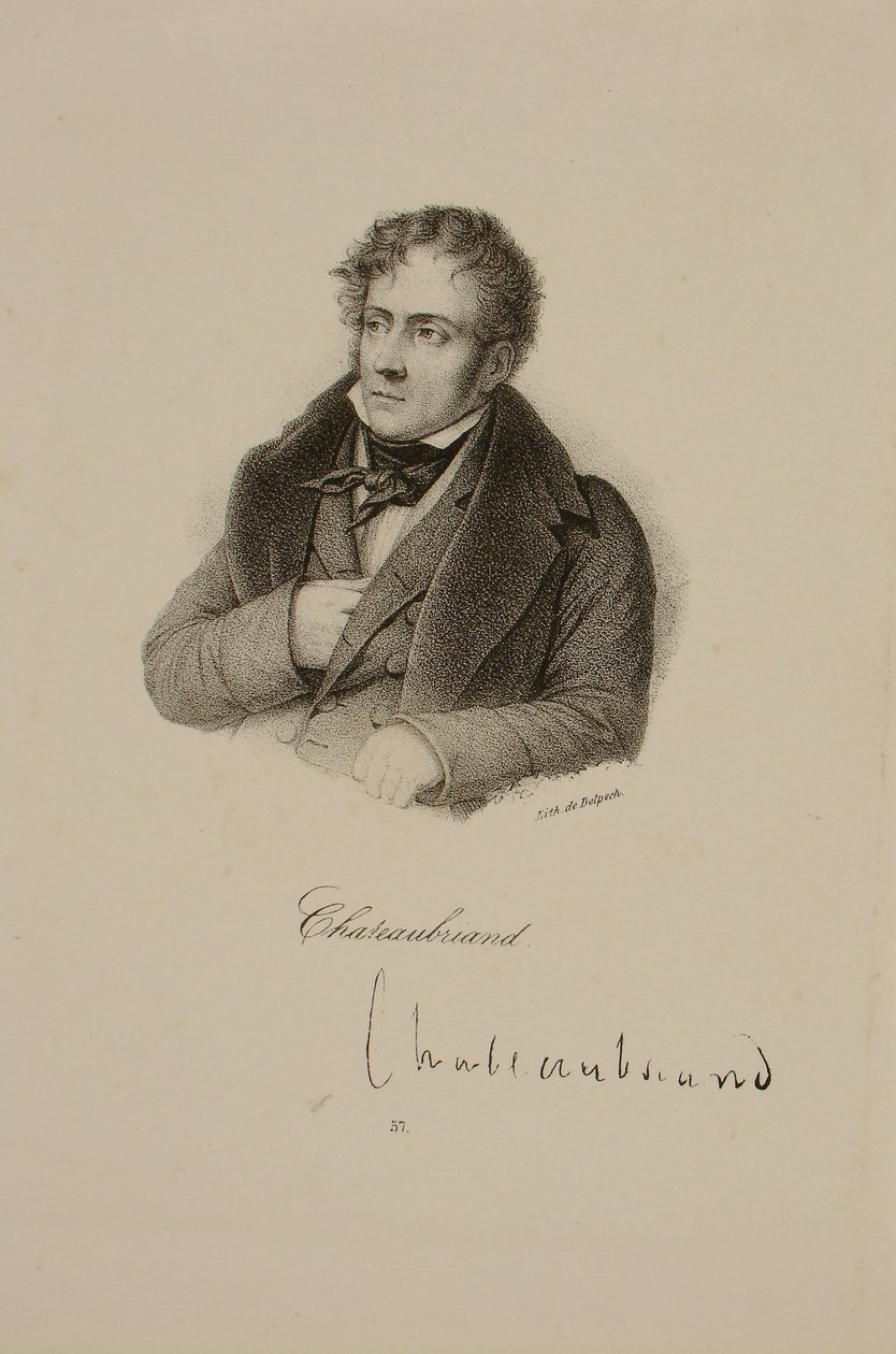Portrait of Francois Rene (1768-1848) Vicomte de Chateaubriand by Francois Seraphin Delpech