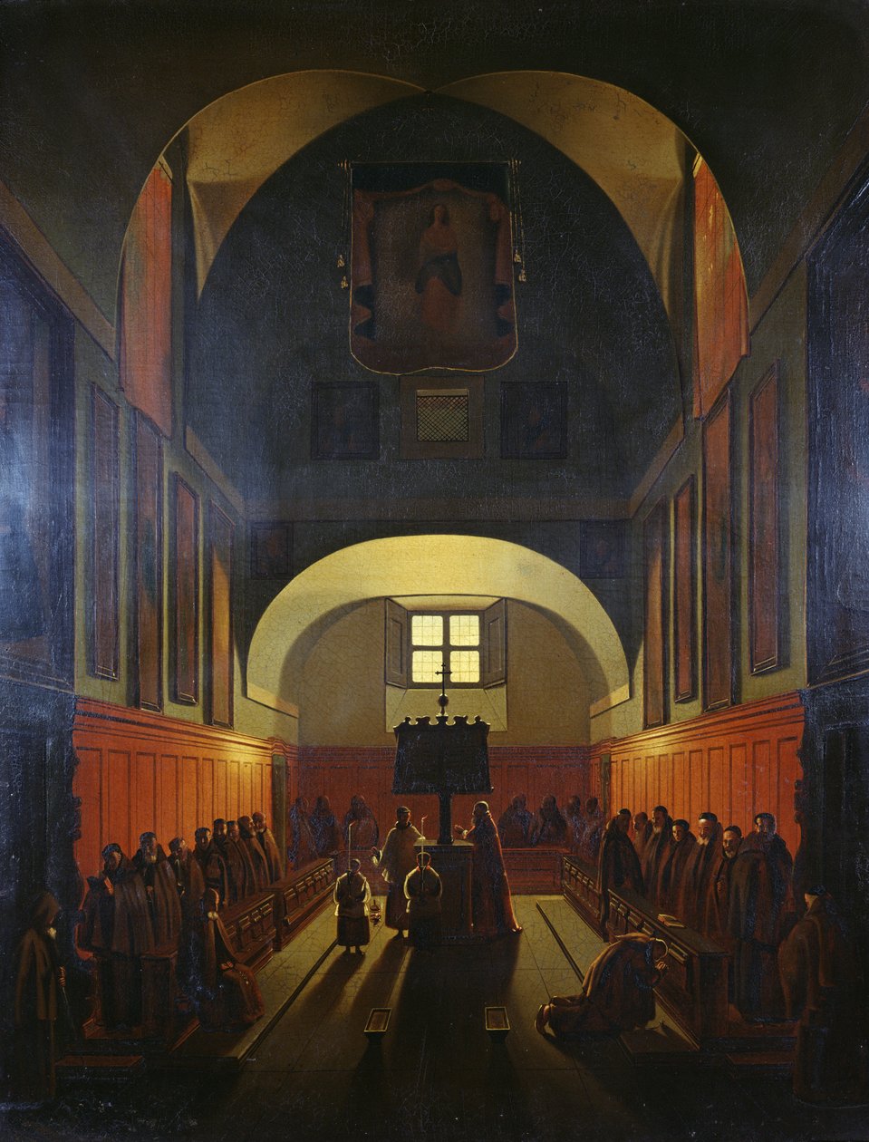 Choir of Capuchin Friars, Rome by Francois Marius Granet