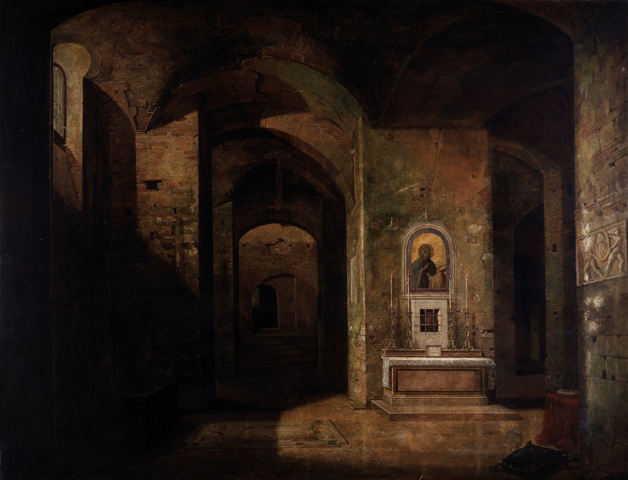 The Crypt of the Basilica San Martino ai Monti in Rome by Francois-Marius Granet
