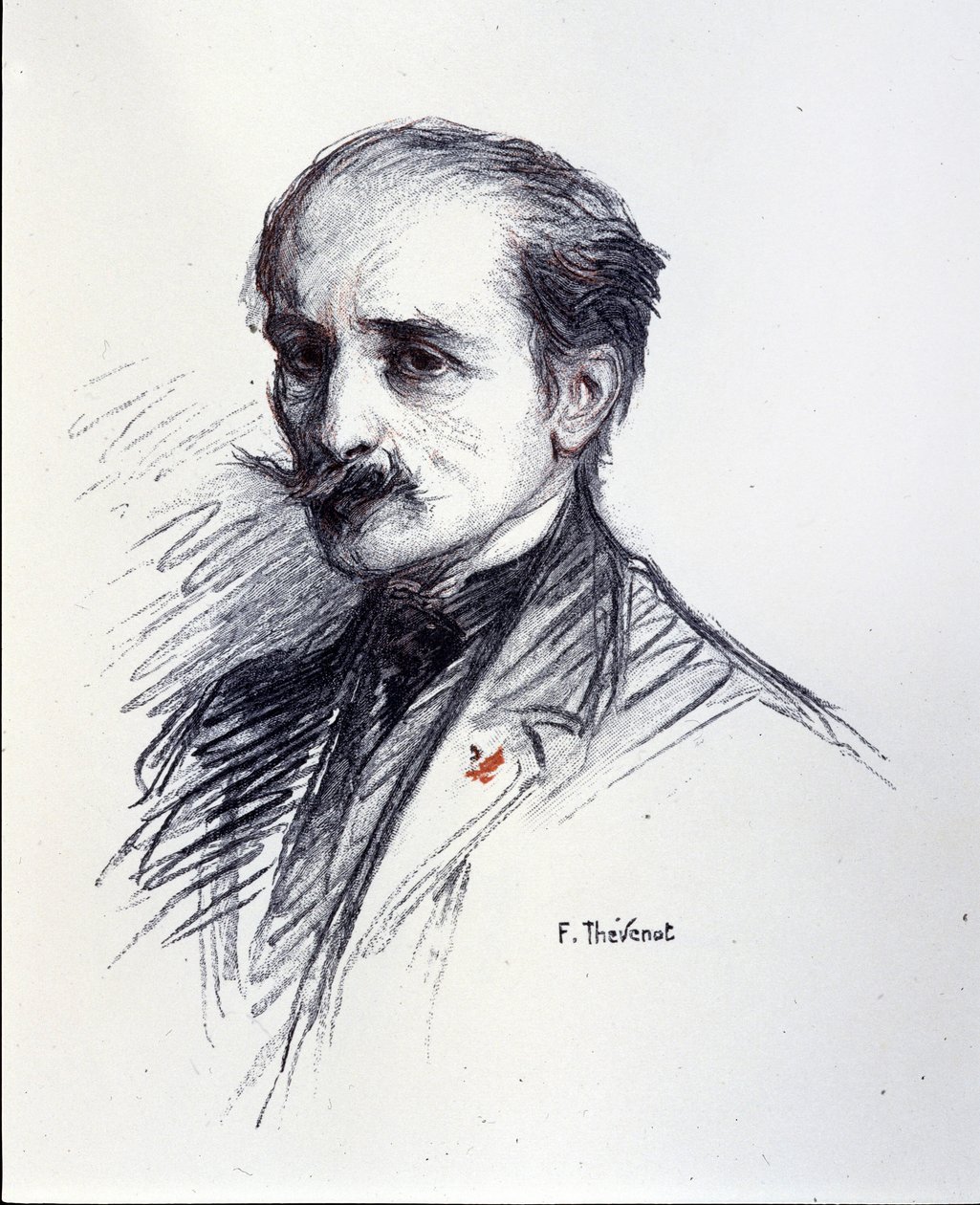 Portrait of Edmond Rostand (1868-1918). Drawing by Thévenot François (1856-1943) by Francois (after) Thevenot
