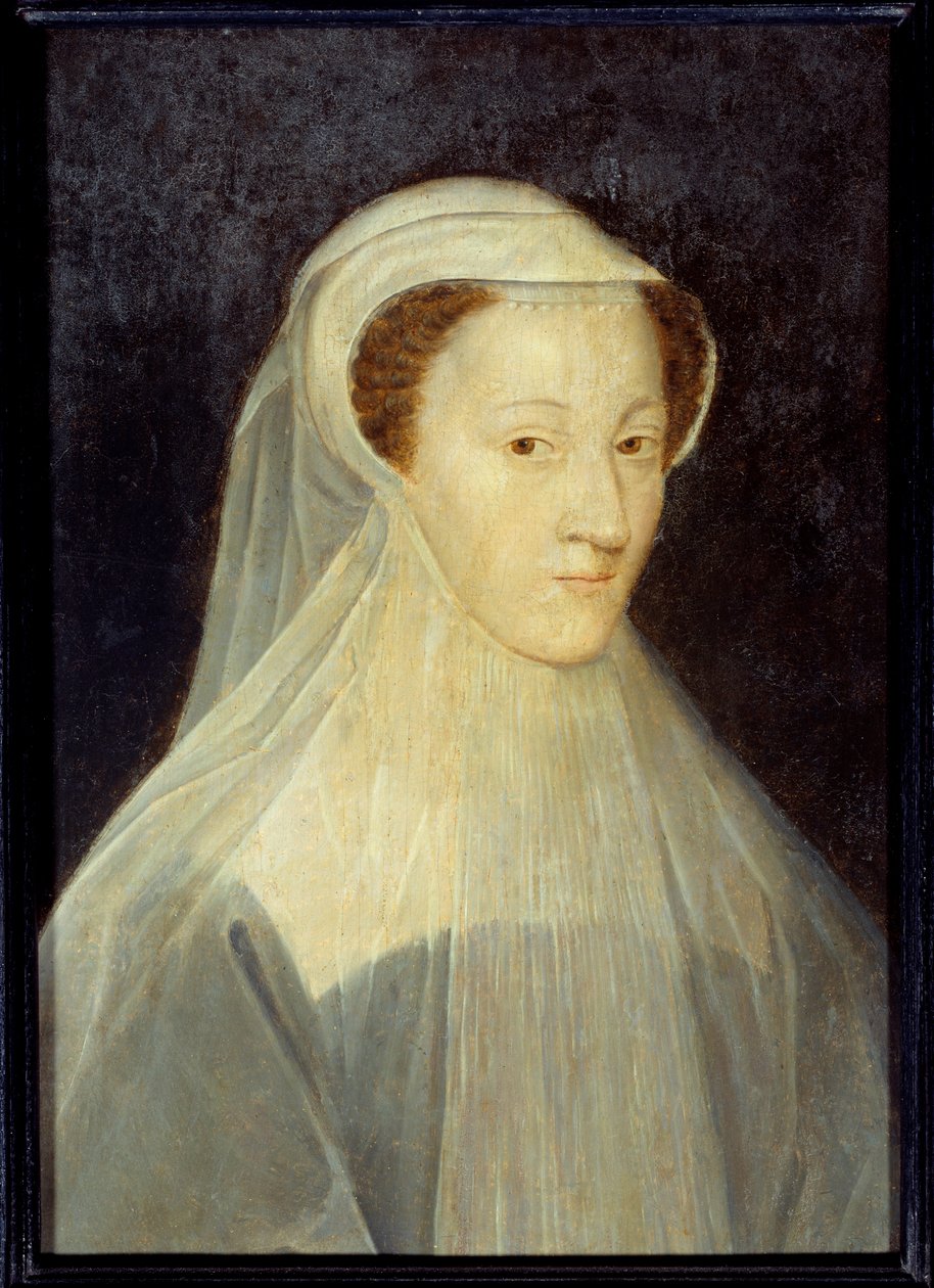 Portrait of Mary Stuart, Queen of France and Queen of Scotland in Mourning Costume by Francois (workshop of) Clouet
