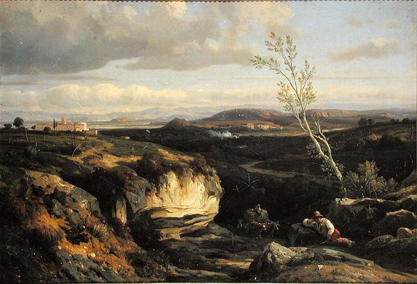 Italian Landscape by Francois Antoine Leon Fleury