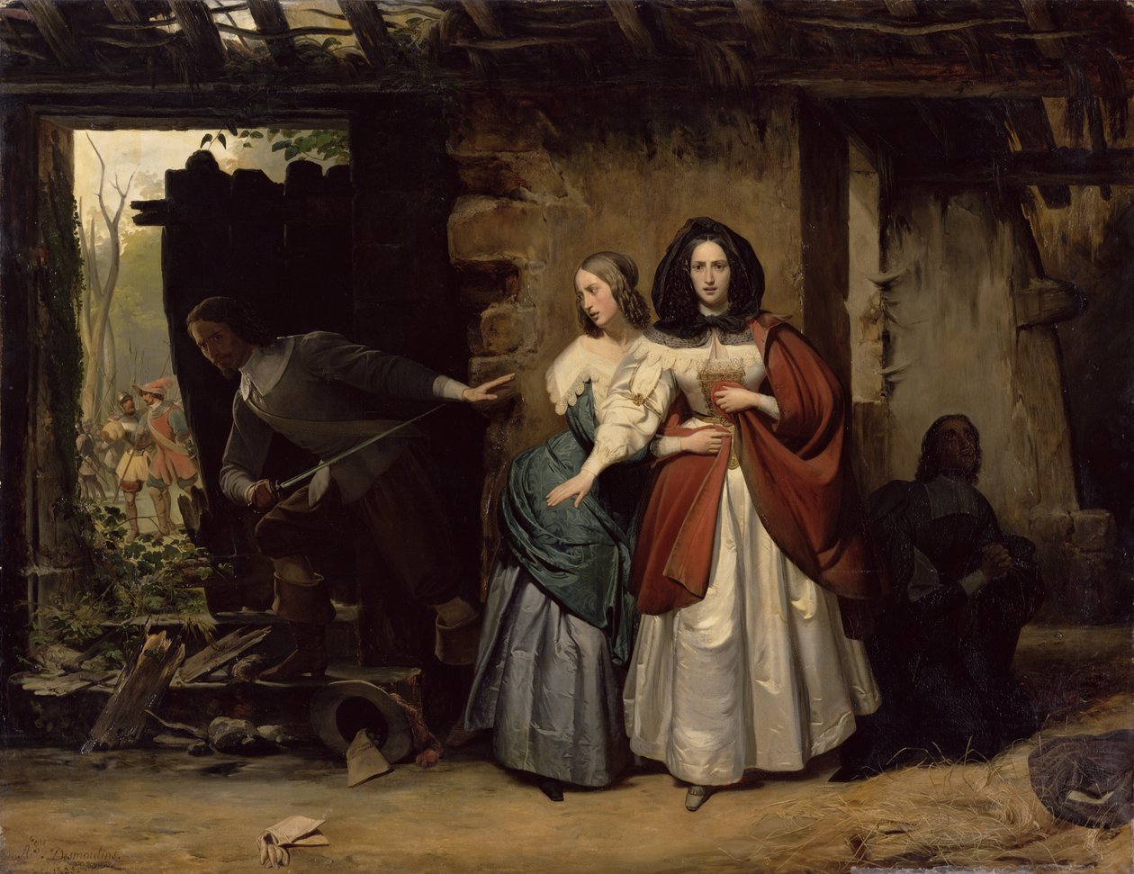 The Flight of Henrietta-Maria of France, Queen of England in 1638, 1835 by Francois Augustin Desmoulins