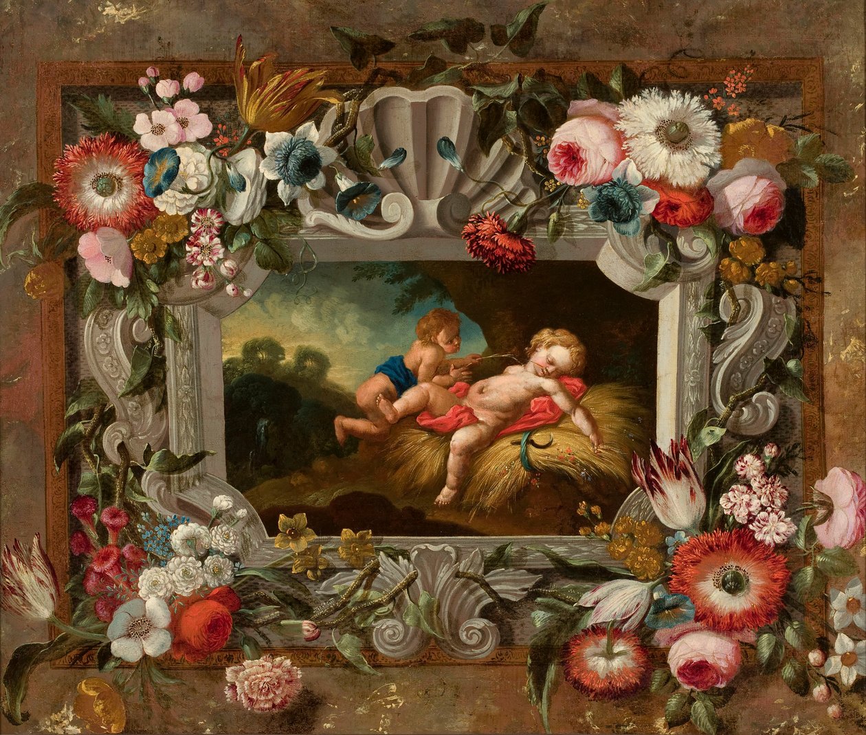 Allegory of Summer in a Garland of Flowers by François Boucher